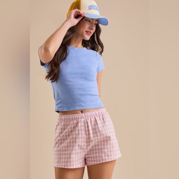 Altar’d State Lotty Plaid Boxer Shorts - S - Picture 2 of 9